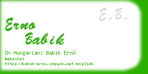 erno babik business card
